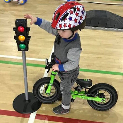 Balance Bike Riding with Traffic Lights